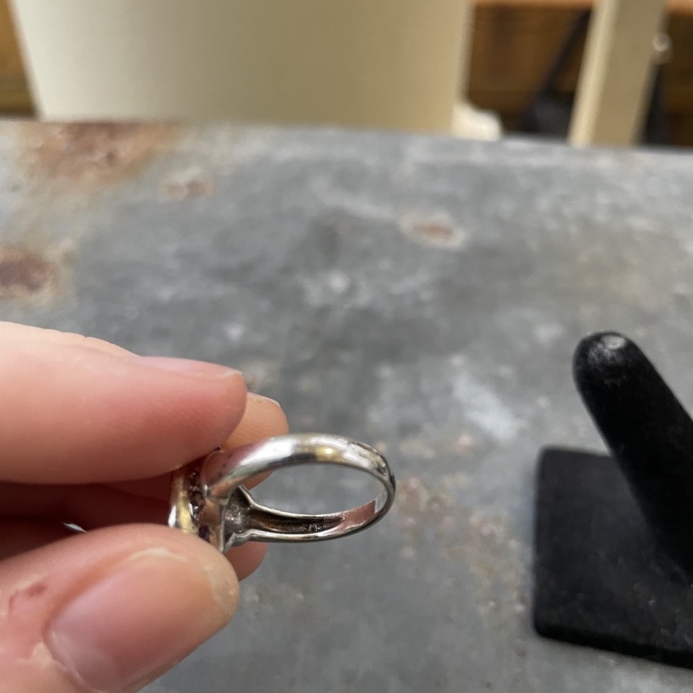 Pink Tourmaline and Marcasite Oval Ring Size 5.5 - Picture 5 of 5